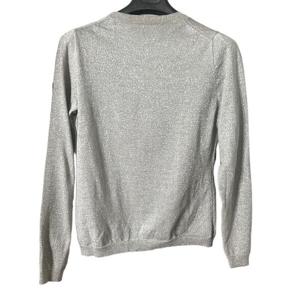 BANANA REPUBLIC FINE‎ ITALIAN MERINO METALLIC SWEATER SIZE L - Picture 2 of 5